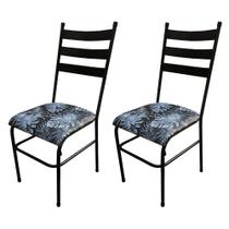 Cadeira Cozinha em Aço Estofada Turim kit 2 pç - COD 11244 - WRM Metal