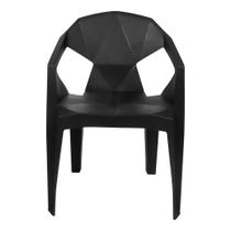Cadeira Cozinha Plástica Diamond Resistente Até 182kg Preta Cor Da Estrutura Da Cadeira Preto Cor Do Assento Preto Desenho Do Tecido Futurista