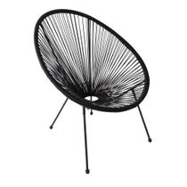 Cadeira Cozumel Ratan 71x79x86cm para Área Externa Preto Just Home Collection Garden