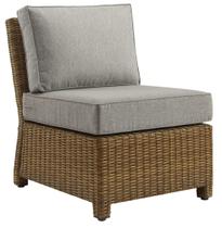 Cadeira Crosley Furniture Bradenton Wicker Outdoor Marrom Cinza