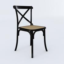 Cadeira Cross Industrial Katrina em Aço com Assento Corano para Sala de Jantar Cozinha - Preto/bege Cadeira Cross Industrial Katrina em Aço com Assento Corano para Sala de Jantar Cozinha - Preto/bege