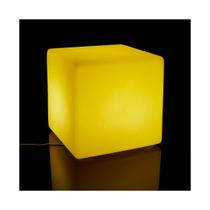 Cadeira Cubo de Plástico Iluminado Ibiza Amarelo Freso Cadeira Cubo de Plástico Iluminado Ibiza Amarelo Freso
