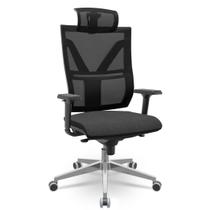 Cadeira Darix X Slider Braço 3D Pu Aluminio Estofa Pol Preto Cadeira Darix X Slider Braço 3D Pu Aluminio Estofa Pol Preto