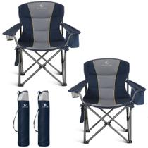 Cadeira de acampamento ALPHA CAMP dobrável para adultos com bolsa térmica, pacote com 2 unidades