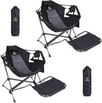 Cadeira de acampamento Hammock Nice C Rocker com apoio para pés preta (2) Cadeira de acampamento Hammock Nice C Rocker com apoio para pés preta (2)