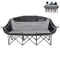 Cadeira de acampamento KingCamp Oversize Double para 2-3 pessoas preta/cinza