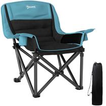 Cadeira de acampamento Outsunny dobrável acolchoada com porta-copos