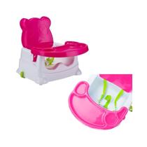 Cadeira de Alimentação Bebê Booster Comer Refeição Cadeirinha Infantil Portátil Segurança Ursinho Rosa - Baby Style
