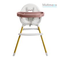 Cadeira de Alimentação para Bebê Rosa até 15kg com Ajuste de Altura Multmaxx