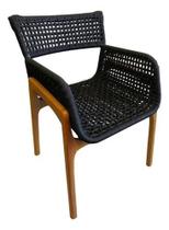 Cadeira De Alumínio E Madeira Para Área Externa E Interna