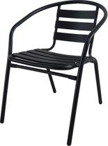 Cadeira de Alumínio Preto para Varanda Jardim Área Externa