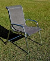 Cadeira De Aluminio Tela Sling Para Piscina Jardim Cozinha - Sarah Móveis