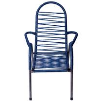 Cadeira De Área Cordinha Fio Azul Área de Lazer Multiuso