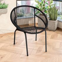 Cadeira de Área Eclipse Tramado em Fibra Sintética e Aço