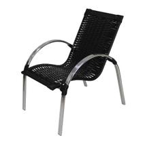 Cadeira de Área Externa Garden em Alumínio Polido e Fibra Sintética