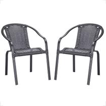 Cadeira de area, jardim, varanda em alumino pintura e fibra sintética Maresia 2 unidades