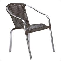 Cadeira de area, jardim, varanda em alumino polido alto brilho e fibra sintética Maresia 1 unidade