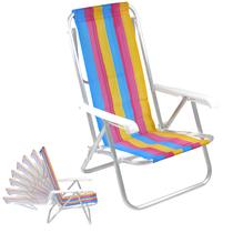 Cadeira De Area Praia Pisicina Dobrável Reclinável Ajustável Alumínio Resistente Piscina Aço Bel