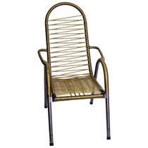 Cadeira De Área Varanda Cordinha Fio Dourado Área de Lazer