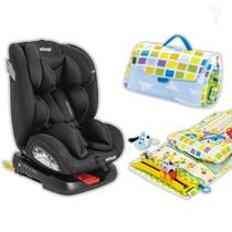 Cadeira de Auto Universe 360 Isofix 0 a 36kg Preta + Tapete de Atividades - Kiddo