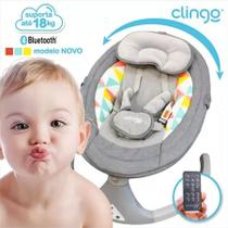 Cadeira de Balanço Automática Happyful Clingo Musical Para Bebê Com Controle Remoto Bluetooth Infantil Cadeirinha