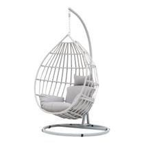 Cadeira de Balanço Cinza Suspensa Com Suporte e Almofadas