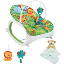 Cadeira de Balanço Color Baby Musical Safari e Manta Naninha