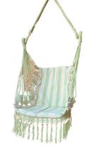 Cadeira De Balanço De Bolinha - Verde Limão Com Listra Cru Cadeira De Balanço De Bolinha - Verde Limão Com Listra Cru