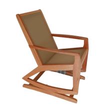 Cadeira de balanço de madeira com molas / sling bege