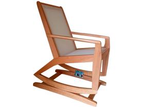 Cadeira de balanço de madeira com molas / sling branca - M MADEIRA MÓVEIS