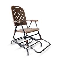 Cadeira de Balanço Dobrável Aço Carbono Reforçado Com Descanso de Pé