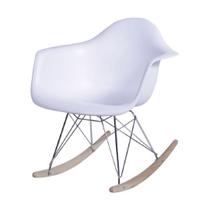 Cadeira de Balanço Eames com Braço Branca