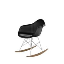 Cadeira De Balanço Eames Com Braço Preta Empório Tiffany Base Em Metal E Madeira