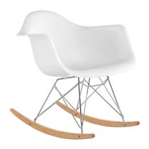 Cadeira de balanço Eames RAR - Base de madeira clara - Branco - Loft7
