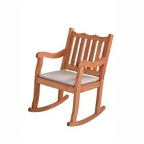 Cadeira de Balanço em Madeira Maciça com Estofado Robust Curvato Bege - Straub Web
