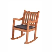 Cadeira de Balanço em Madeira Maciça com Estofado Robust Curvato Preto - Straub Web