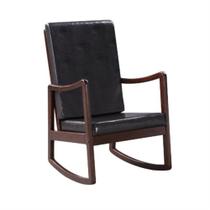 Cadeira de balanço Ergode 59935-VV com acabamento expresso em PU marrom escuro
