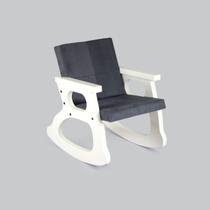 Cadeira De Balanço Infantil Off White Quarto Sala Varanda Poltrona Brincar Bebe Conforto Branca - Movene