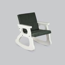 Cadeira De Balanço Infantil Off White Quarto Sala Varanda Poltrona Brincar Bebe Conforto Branca - Movene