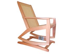 Cadeira de balanço madeira com molas tela indiana