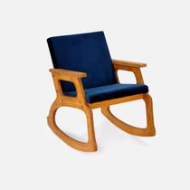 Cadeira De Balanço Madeira Design Sala Varanda Poltrona Rustica Conforto Idoso - Movene