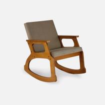 Cadeira De Balanço Madeira Design Sala Varanda Poltrona Rustica Conforto Idoso - Movene
