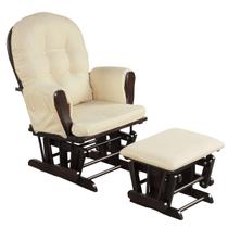 Cadeira de balanço Nursery Glider Costzon com bege otomano