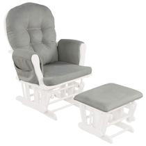 Cadeira de balanço Nursery Glider Costzon com otomano cinza claro