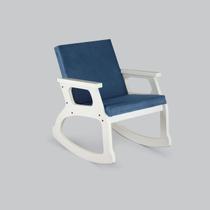 Cadeira De Balanço Off White Bebe Quarto Sala Amamentação Varanda Poltrona Conforto Branca - Movene