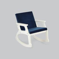 Cadeira De Balanço Off White Bebe Quarto Sala Amamentação Varanda Poltrona Conforto Branca - Movene