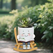 Cadeira de balanço Planter Toparad Smily Face com drenagem