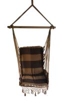 Cadeira De Balanço Rede De Descanso Suspensa Luxo Algodão MARROM 3