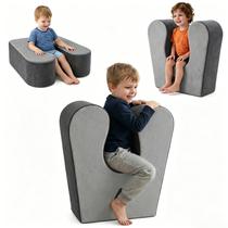 Cadeira de Balanço Sensorial Infantil GAB Pelúcia Calmante Cinza