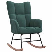 Cadeira de balanço vidaXL Verde Escuro Velvet Lounge Seat Steel